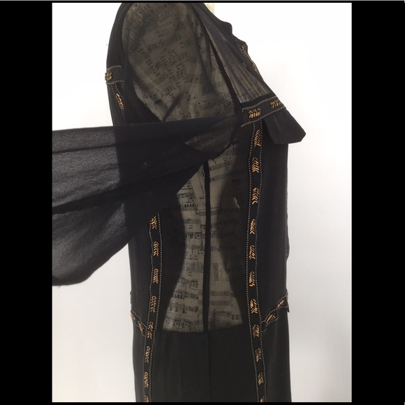 ARYN K Small Black Sheer Dress W/ Woven Inserts - Picture 10 of 15